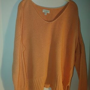 Lucky Brand Chunky Knit V Neck Sweater Size L
